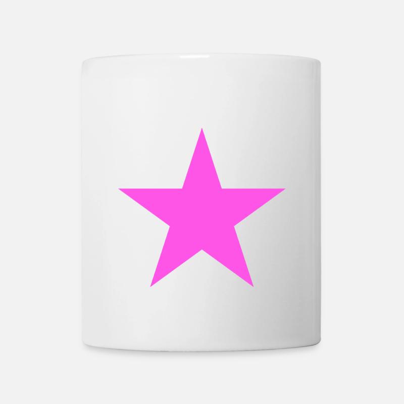 Stern rosa, pink star - Tasse - Weiß