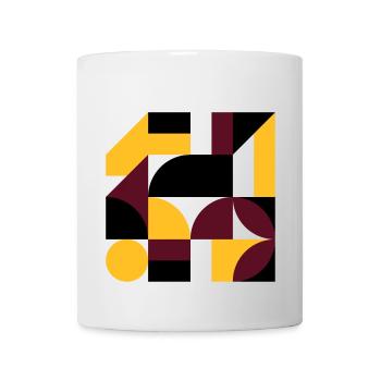 Colorful abstract geometric bauhaus background - Tasse - Weiß - Vorne