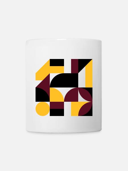 Colorful abstract geometric bauhaus background - Mug blanc - blanc