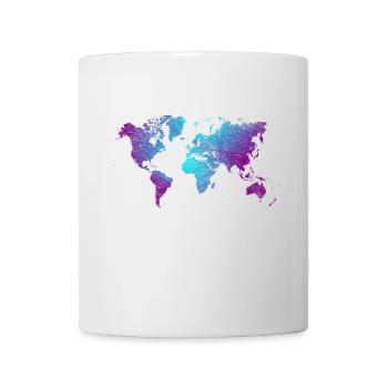 cool world map design in blue and purple - Mug - white - Front