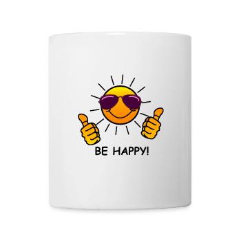 be happy, Sonne - Tasse - Weiß - Vorne