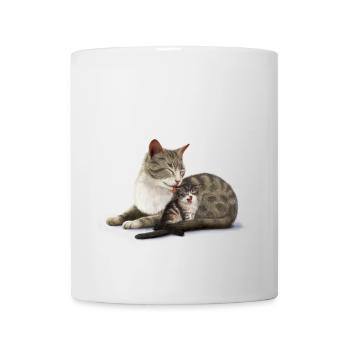 Mom cat and her kitten Good night my little one - Mug - white - Front