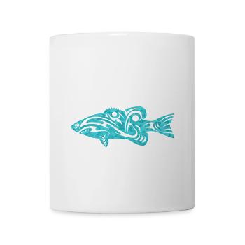 Cadeau de tatouage tribal polynésien poisson maori - Mug blanc - blanc - Devant