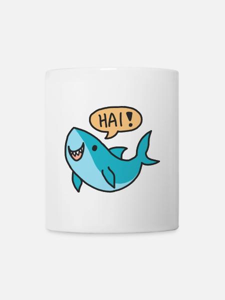 Shark Week - Cute Shark Say Hai! - Tasse - Weiß