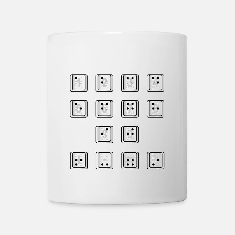 Braille-Computer-Schlüsselnummern - Tasse - Weiß