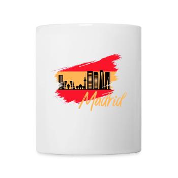 Skyline de drapeau espagne Madrid - Mug blanc - blanc - Devant
