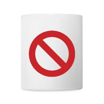 red circle red anti dont like hate against empty - Mug - white - Front