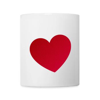 Coeur rouge - Mug blanc - blanc - Devant