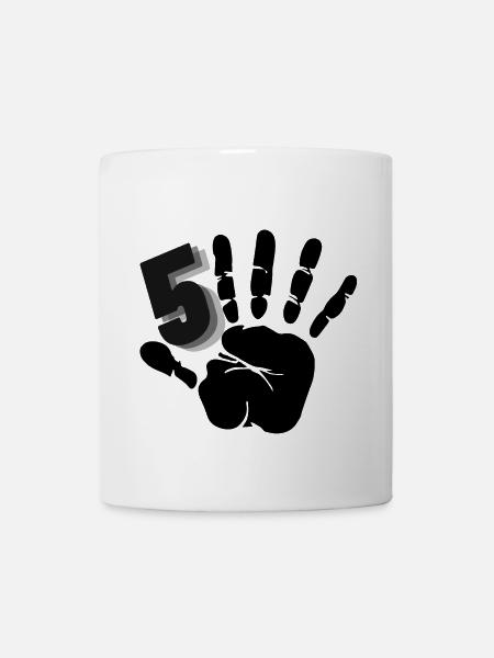 Hand Nummer 5 - Tasse - Weiß