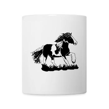 Noble Tinker galloping equestrian horses - Mug - white - Front