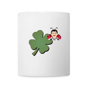 Trèfle avec ladybug (coccinelle) - Mug blanc - blanc - Devant