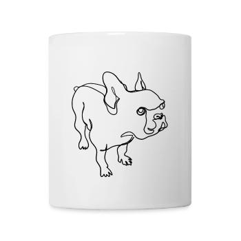 Französische Bulldoge - Tasse - Weiß - Vorne
