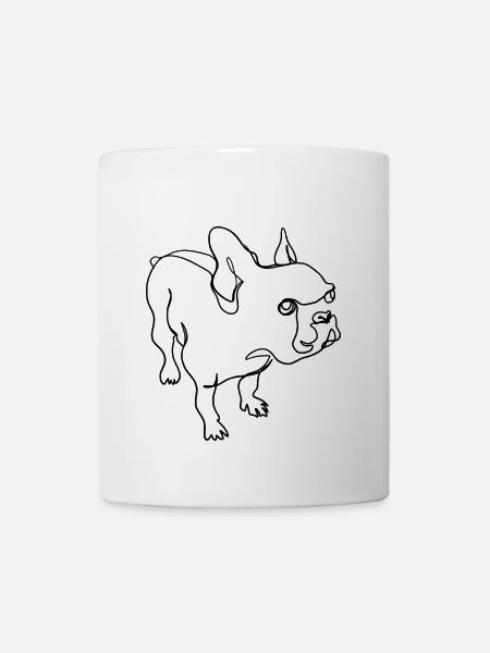 Französische Bulldoge - Tasse - Weiß