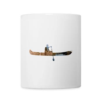 Double Exposure Art Kanu-Kanu-Liebhaber Geschenk - Tasse - Weiß - Vorne