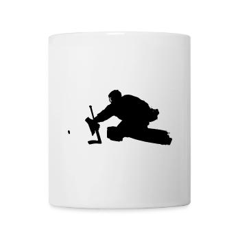 Gardien de but de joueur de hockey sur glace, gardien de but. Hockey sur glace - Mug blanc - blanc - Devant