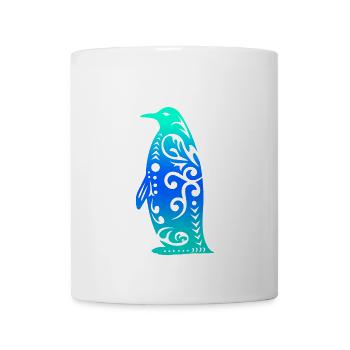 Cadeau de tatouage tribal polynésien pingouin maori - Mug blanc - blanc - Devant