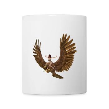 Frau mit riesigem Steinadler - Tasse - Weiß - Vorne