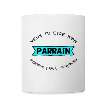 T shirt veux tu être mon parrain d'amour - Mug blanc - blanc - Devant