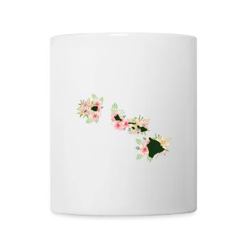 Hawaii Karte Hawaii Blumen Aloha Geschenkidee - Tasse - Weiß - Vorne