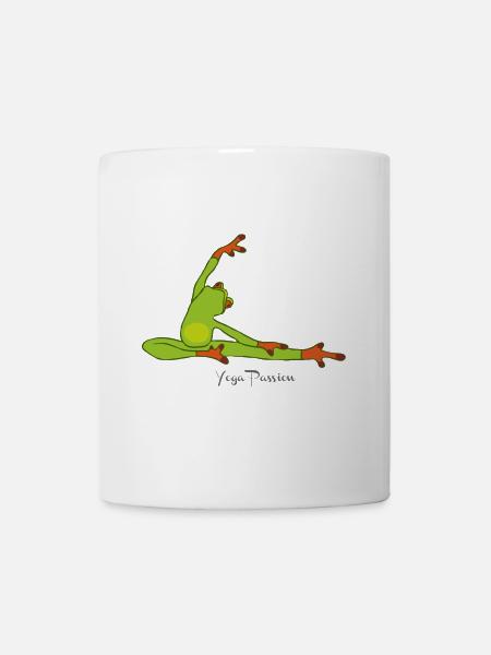 Passion pour le yoga des grenouilles - Mug blanc - blanc
