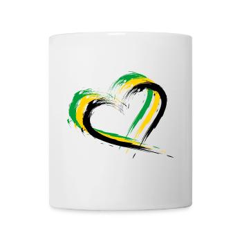 Drapeau de brosse de coeur de la Jamaïque - Mug blanc - blanc - Devant