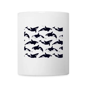 Schwarzweiße Orca Mustermuster - Tasse - Weiß - Vorne