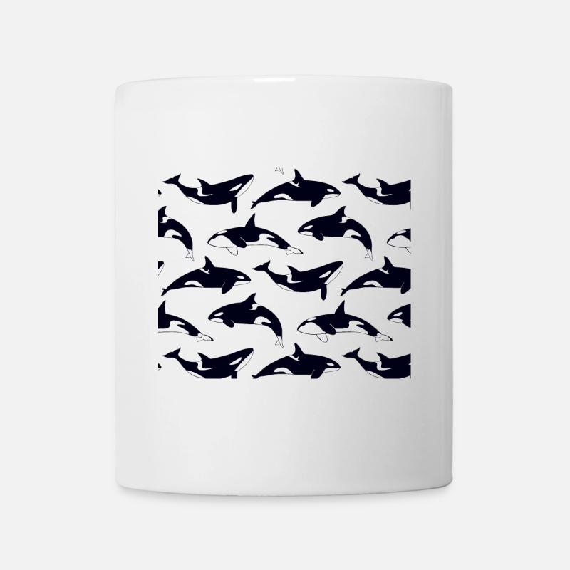 Motif orque noir et blanc - Mug blanc - blanc