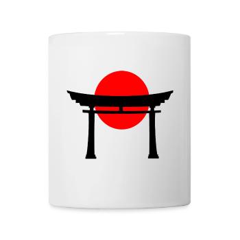Torii in front of Japanese sun - Mug - white - Front