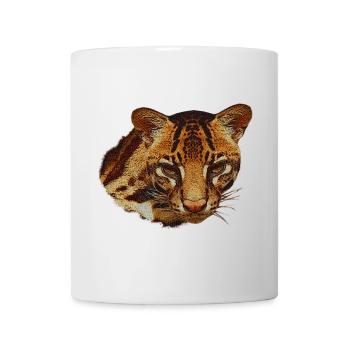 Ocelot Head, Big Cat, Animal Faces - Mug - white - Front