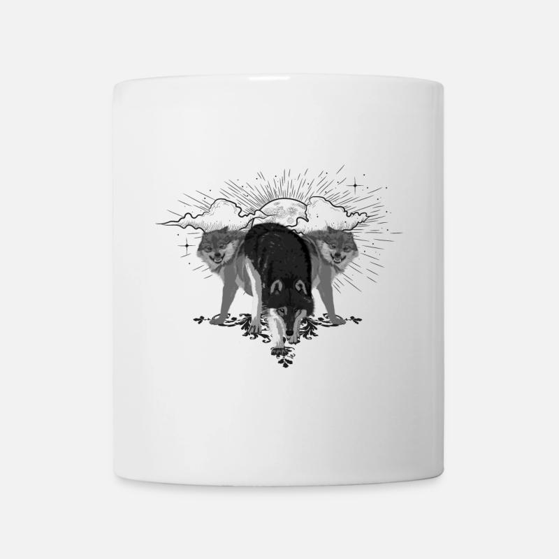 Wunderbare schwarz-weiße Wölfe - Tasse - Weiß
