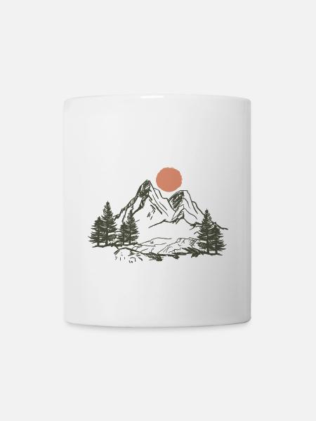 Montagne nature camping camping étoiles forêt cadeau - Mug blanc - blanc