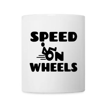 Vitesse sur roues, utilisateurs de fauteuils roulants de course * - Mug blanc - blanc - Devant