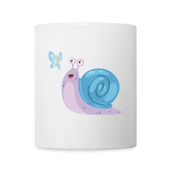 Snail with butterfly - Mug - white - Front