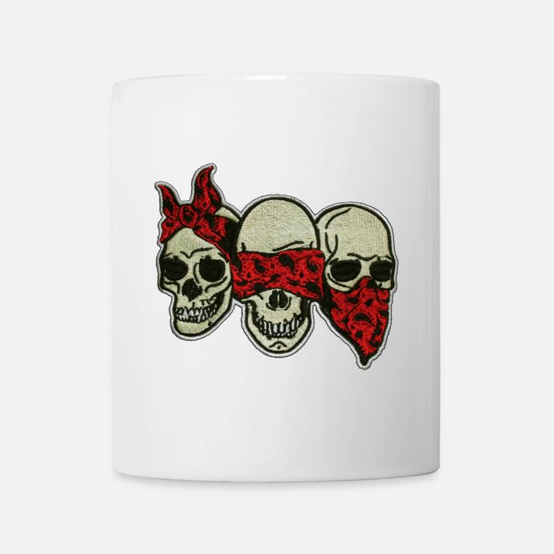 Three Skulls with Red Eye Mask / Three Skulls - Mug - white