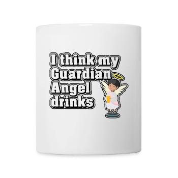 Je crois que mon ange gardien boit - Mug blanc - blanc - Devant