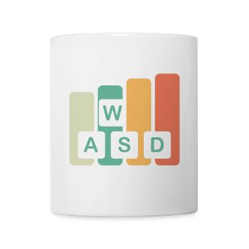 keys wasd gaming gift retro gamer Symbol Logo icon - Tasse - Weiß - Vorne