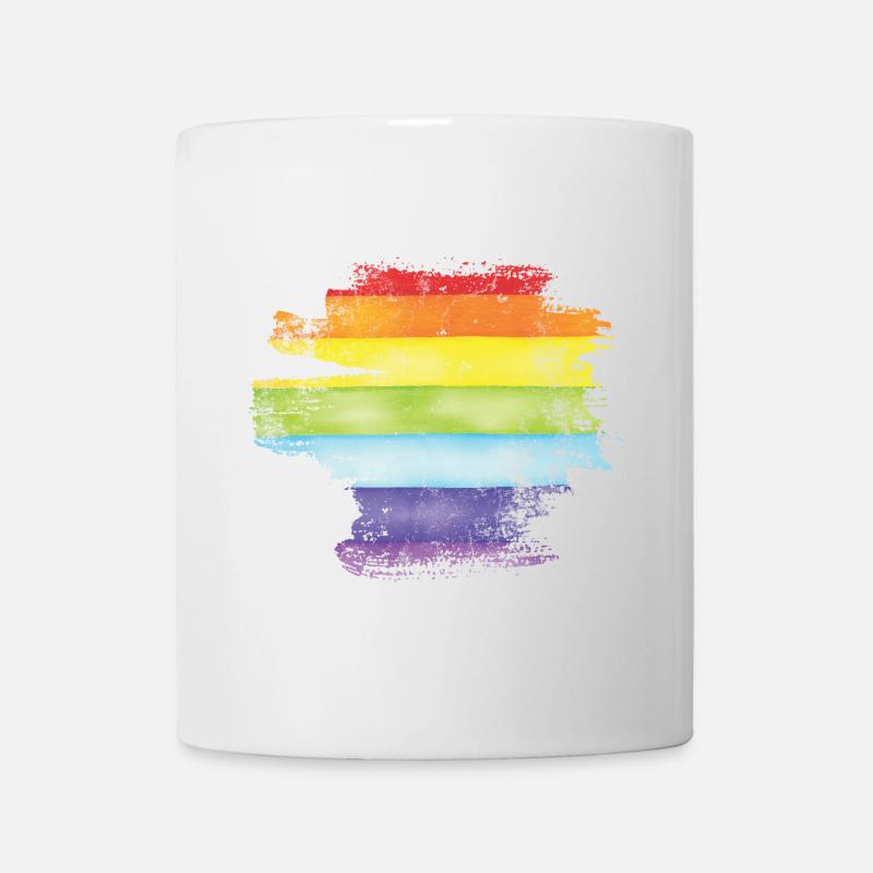 Arc-en-ciel du Fleuron de la fierté - Mug blanc - blanc