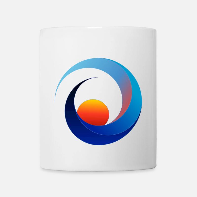 mer vagues coucher du soleil - Mug blanc - blanc