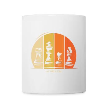 Schach Figuren Symbol Logo Geschichte retro - Tasse - Weiß - Vorne