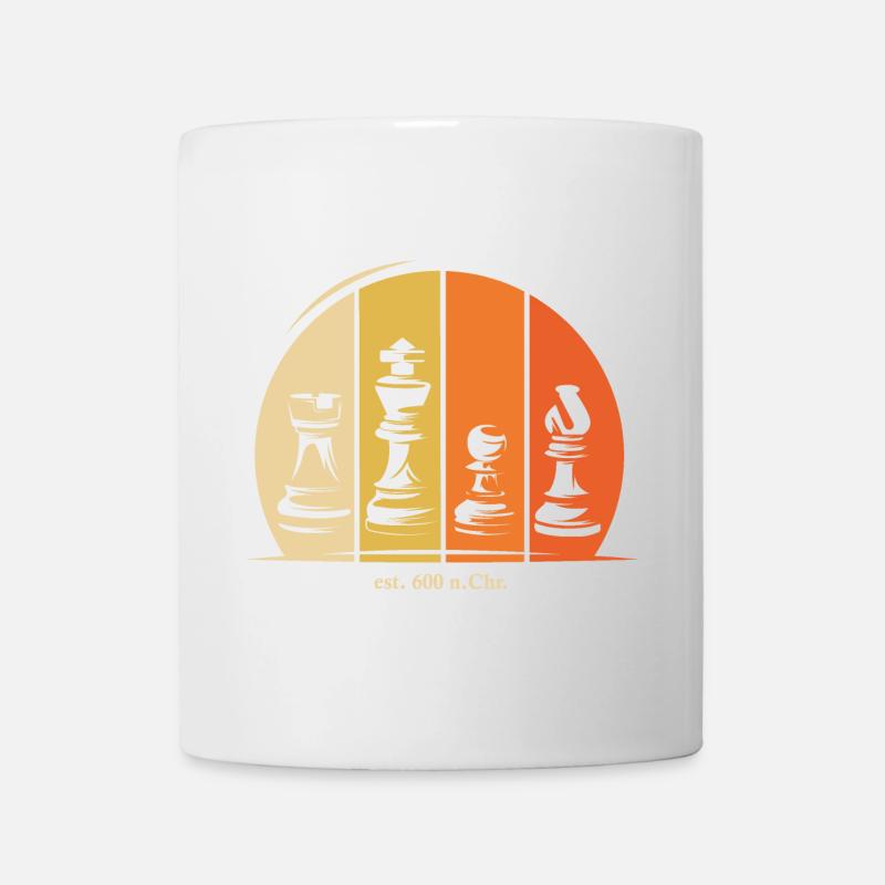 Schach Figuren Symbol Logo Geschichte retro - Tasse - Weiß