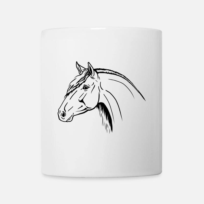 Portrait d’étalon espagnol - Mug blanc - blanc