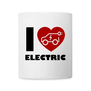 E-Auto, Klimawandel und Hybrid - Tasse - Weiß - Vorne