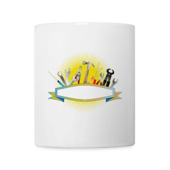 strahlendes Banner und Werkzeuge - Tasse - Weiß - Vorne