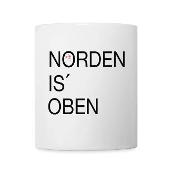 Norden is oben - Tasse - Weiß - Vorne