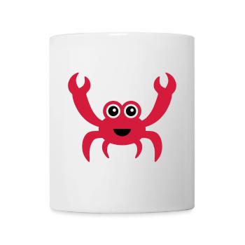 Fröhliche Krabbe mit Kulleraugen - Tasse - Weiß - Vorne