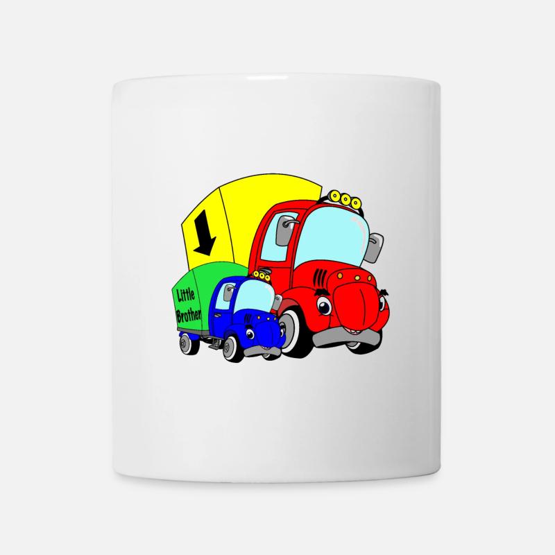 Cheerful trucks Little brother - Mug - white