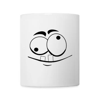 Große Augen Cartoon-Motiv - Tasse - Weiß - Vorne