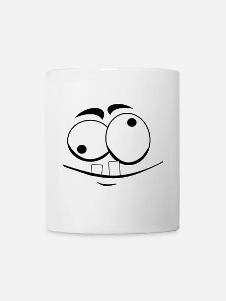 Große Augen Cartoon-Motiv - Tasse - Weiß