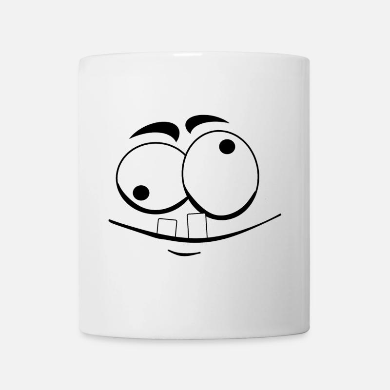 Große Augen Cartoon-Motiv - Tasse - Weiß