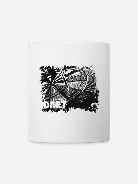 Dartscheibe - Dart - Dartpfeile - Tasse - Weiß